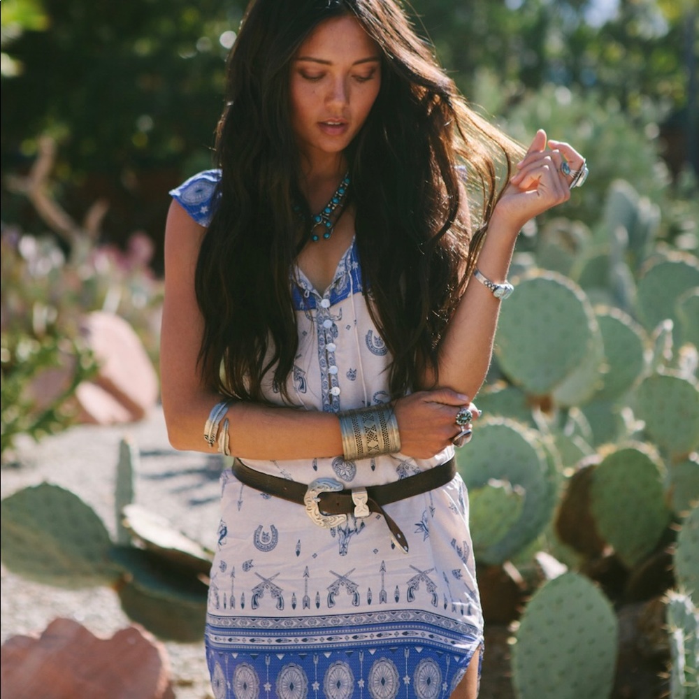 Spell coyote backless shift dress